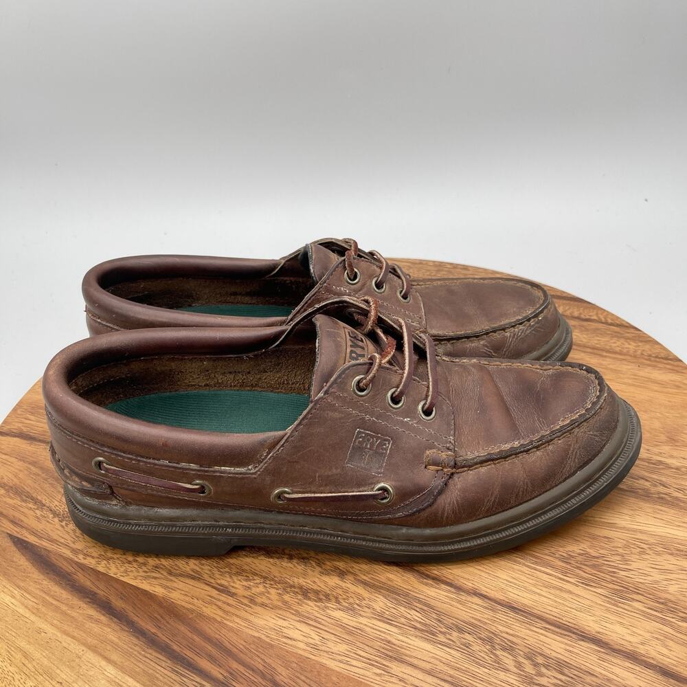 Frye Apalachian Shoes Mens 10.5 M Brown Leather Boat Slip On Deck Casual Moc